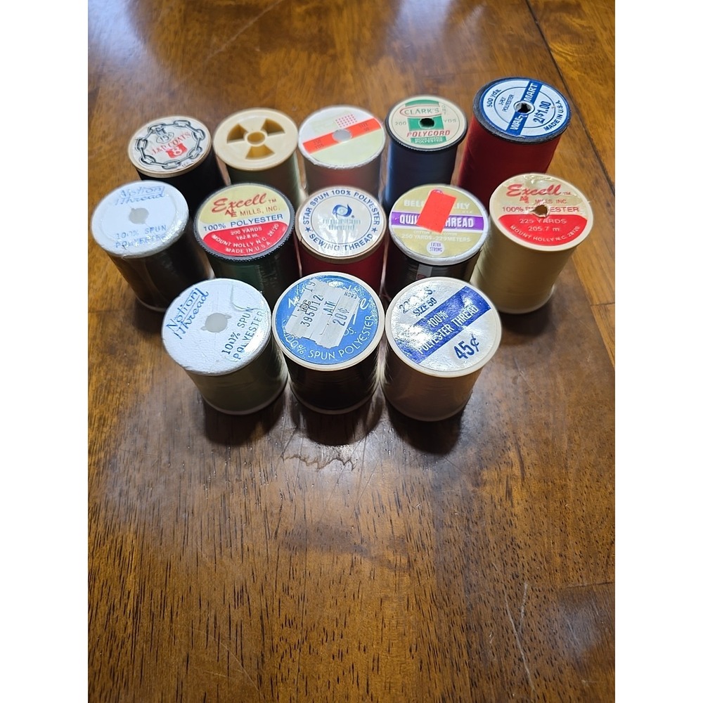 Lot Of 13 Sewing threads Multi Colors NEW & Used